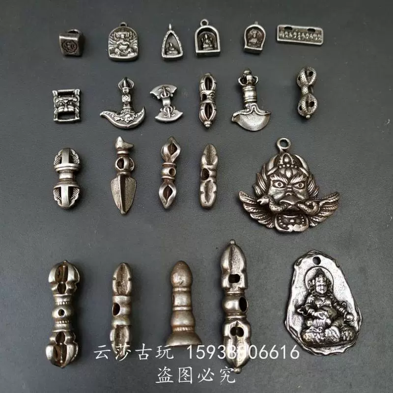 古玩文玩收藏藏传天铁金刚杵经书扣擦擦印章佛珠