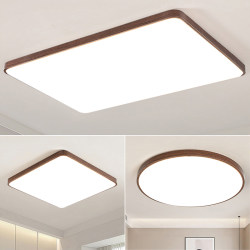Walnut Color New Chinese Style Led Ceiling Light for Living Room, Bedroom, Study, Dining Room, Balcony, Zhongshan Lighting Fixtures