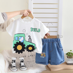 0 Infant Summer Sports T-Shirt 1-Year-Old Boy Baby Tractor Clothing 2 Children's Short-Sleeved Suit 3 Thin Summer Clothing 5