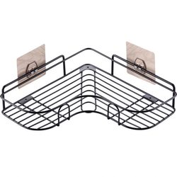 Bathroom kitchen corner shelf bathroom corner triangle shelf iron art no punching factory direct sales
