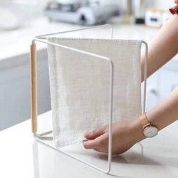 2020 Japanese style kitchen towel rack countertop lazy rag drying rack vertical foldable storage rack hanger