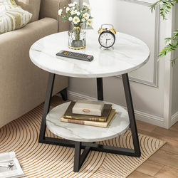 Side table, light luxury small coffee table, bedroom mini corner table, small round table, European style small coffee table, living room side table