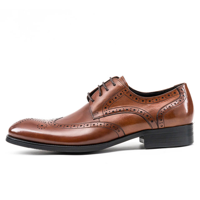 Men's shoes business casual British brogue carved leather shoes men's ...