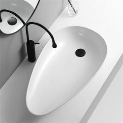 Large Ceramic Countertop Basin, Irregular-Shaped Wash Basin, Single Basin, Bathroom Washbasin, Countertop Basin for Home Use