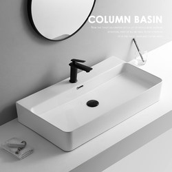 Nordic Ceramic Countertop Basin, Single Basin 600 Rectangular Washbasin, Home Use Light Luxury Style 800 Basin