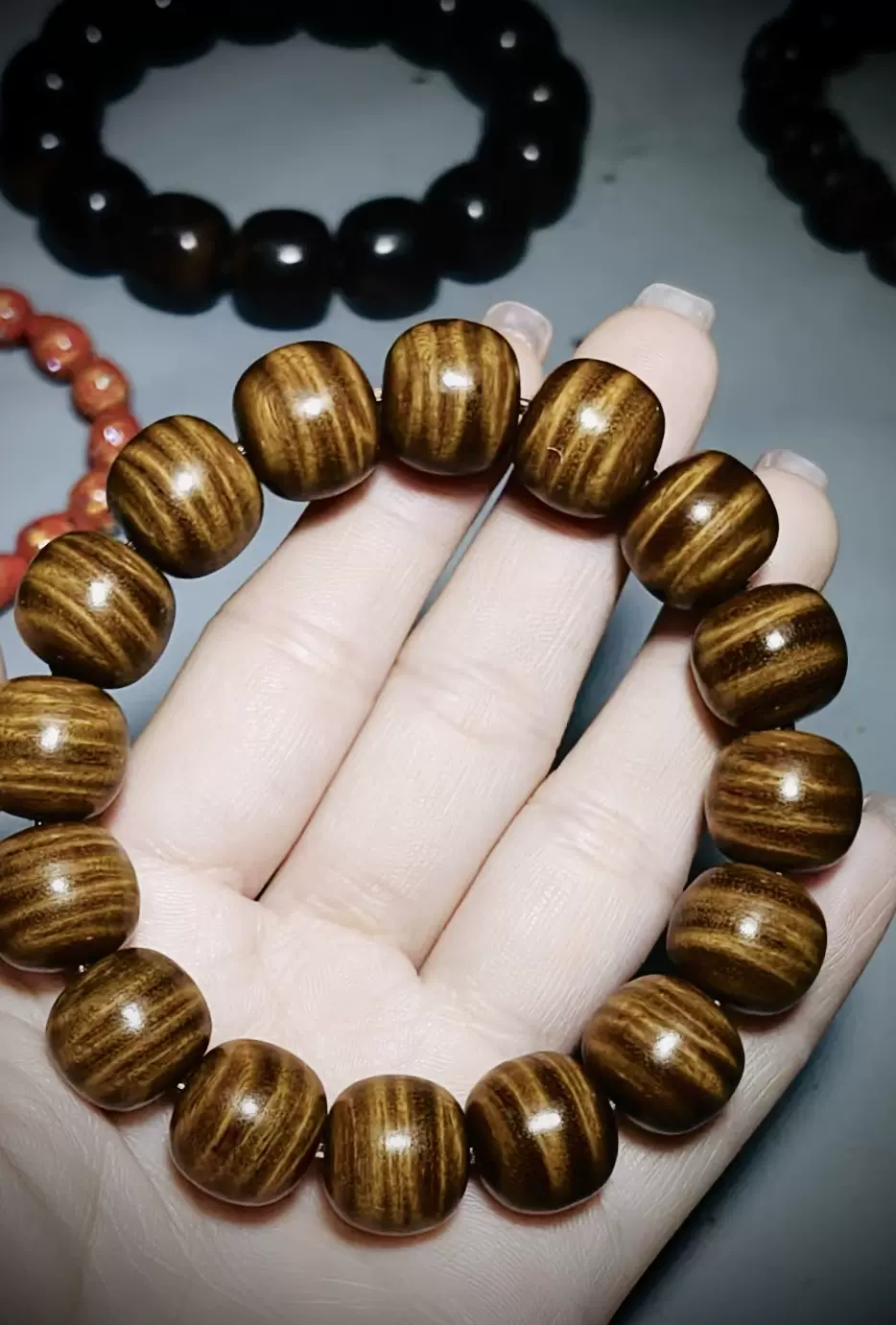 正宗阿根廷绿檀千年老料精工横纹立体水波1.3/1.4老型单圈毕业款