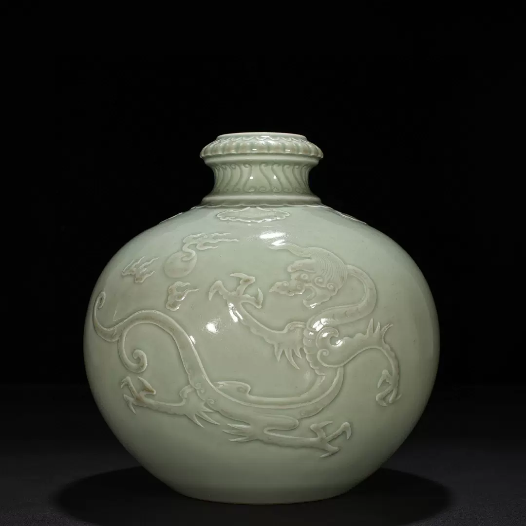 宋汝窑故宫博物院收藏描金口珐琅彩八仙人物纹玉壶春瓶古董收藏