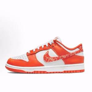 
Nike Dunk ESS 'Orange Paisley' Canvas Leather Low Top Shoes Women' White Orange