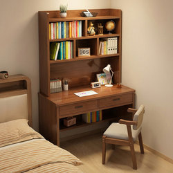 Desk and Bookshelf Integrated Table for Students, Home Study Writing Desk, Bedroom Wall-Mounted Bookcase, Adult Office Computer Desk