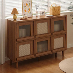 Sideboard, Vintage Storage Cabinet, Multifunctional Tea Cabinet for the Living Room, Bay Window Storage Cabinet, Wall-Mounted Floor-Standing Low Cabinet