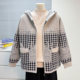 
Mom's clothing autumn 2025 new loose houndstooth cardigan hooded top middle-aged and elderly women's coat autumn and winter clothes