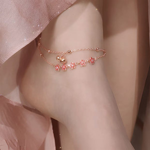 
Escape the ancient style palace bell peach blossom anklet temperament high-end new Chinese design exquisite super fairy anklet women