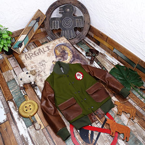 3,000 pieces of spot Sonny welfare American leisure emblem head layer wax dyed cowhide leather clothes men's and women
