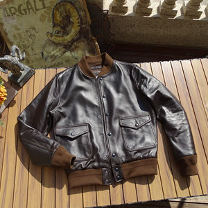 A1 Flying Club Piring Pymalist New Zealand Sheepskin Men's Template short jacket
