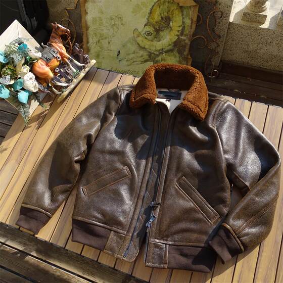 
Only 83 pieces [Have you worn the fur with the inner part in one] Meilu Designer Edition A2 slim-fit men's leather jacket