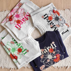 Mother-Daughter Matching Short-Sleeve Cotton Summer Loose T-Shirts with Cute Daisy Designs for Girls, Parent-Child Outfits, Trendy Clothing