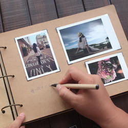 Retro Kraft Paper DIY Photo Album Large Loose-Leaf Couple Polaroid Handmade Gift Student Growth Commemorative Album Photo Album