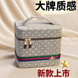 Big Brand Cosmetic Bag Portable 2025 New Model Women's High-End Large-Capacity Travel Makeup Storage Box with Mirror