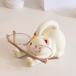 Cute and Healing Cat Phone Stand Ornament, Office Desk Workstation Essential, Glasses Holder, Gift for Women