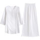 Kangya Ya Yoga clothing set female loose cotton cotton hemps white linen yoga cloth