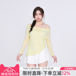 
agliondy large size swimsuit for women in the hot spring to cover the flesh and make the girl slimmer and fatter 2025 new swimsuit