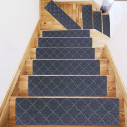 Modern Minimalist Home Stair Mats, Step Mats, Glue-Free Self-Adhesive Non-Slip Mats, Brushed Embossed Stair Carpet Mats, Wear-Resistant