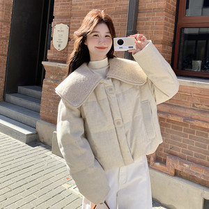 
Women's boutique down jackets, other white duck down winter spot products, short style, elegant and slim