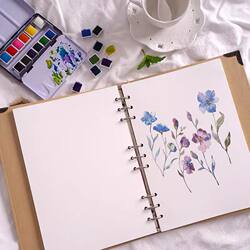 A4/B5 Watercolor Marker Sketchbook Vintage Loose-Leaf Notebook DIY Photo Album Blank Kraft Paper Note-Taking Doodle Book