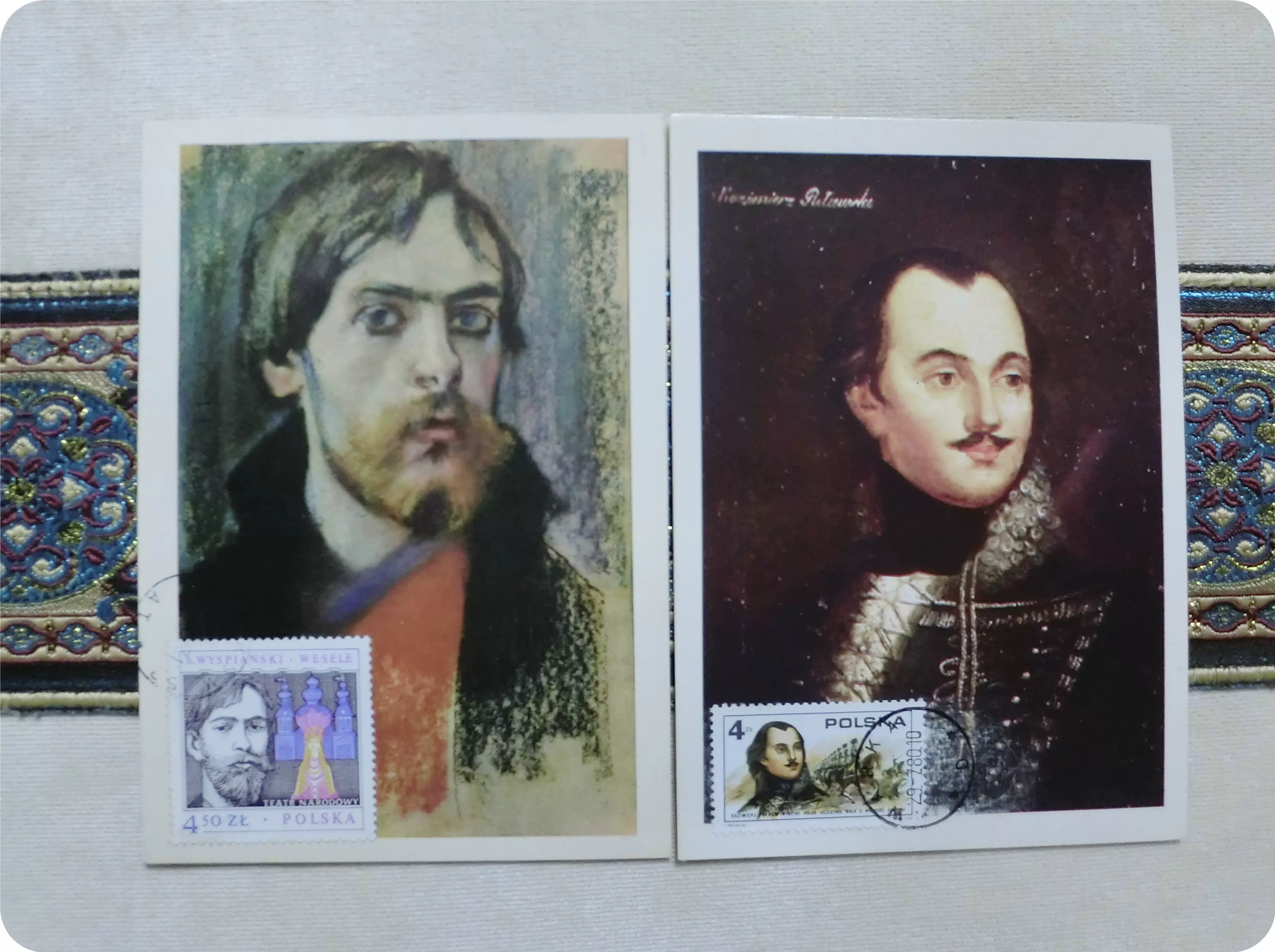 2枚外国封片卡a1047波兰1978年人物画像邮票mc极限明信片