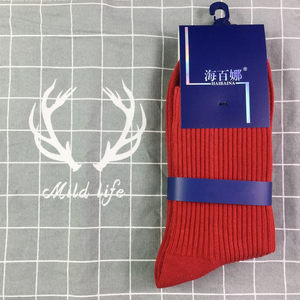 
Happy red stinky feet balled bag big red socks men's women's socks Haibanna New Year festive pure cotton medium tube