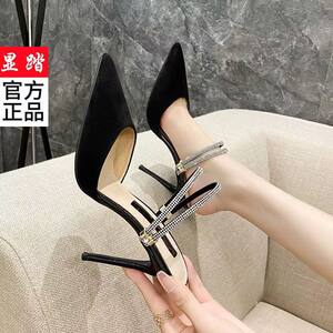 
High heels 2025 new spring and summer fashion versatile pointed toe sexy stiletto heel Baotou sandals for women to wear 8 cm