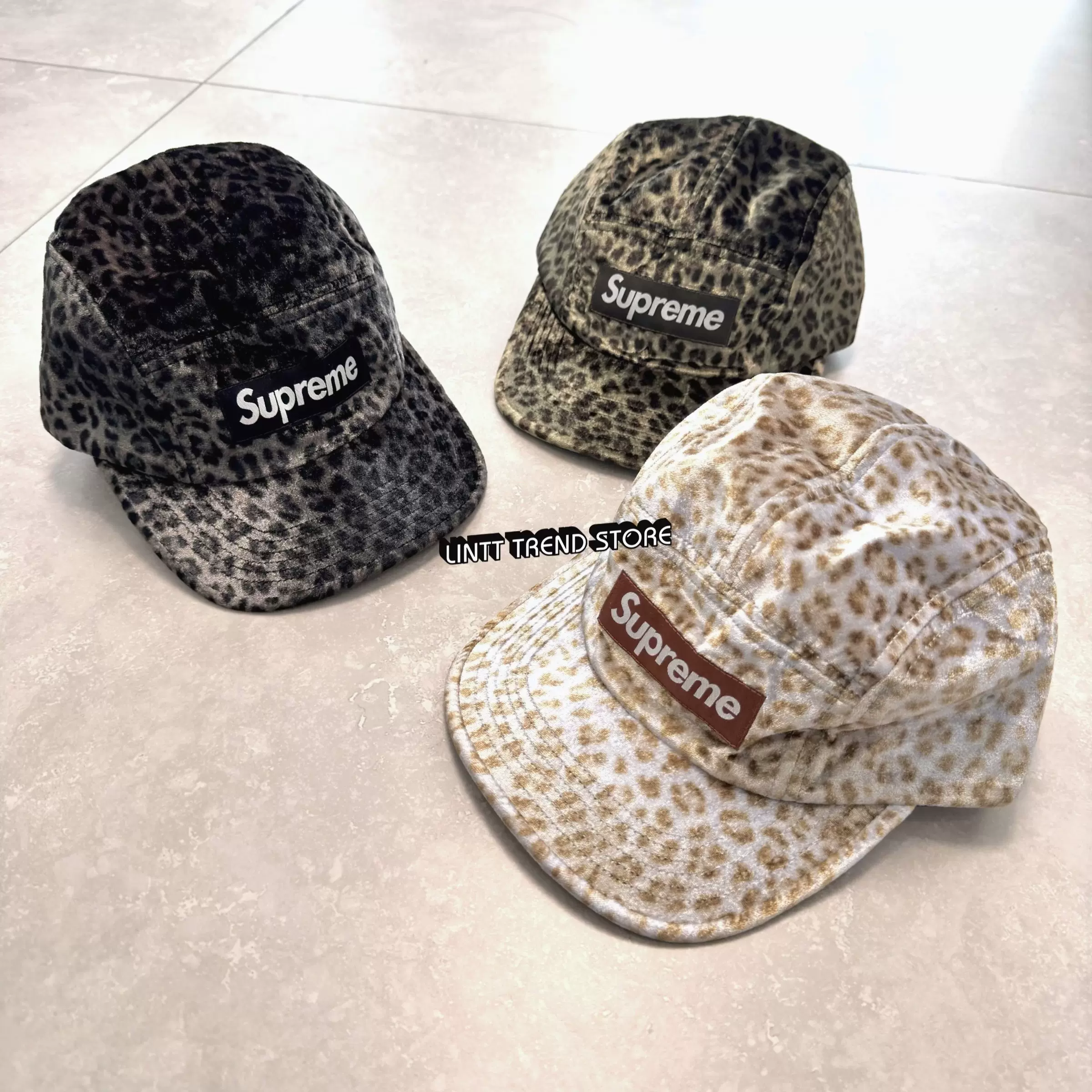 supreme Leopard Velvet Camp Cap 24ss（supreme Leopard Velvet Camp 