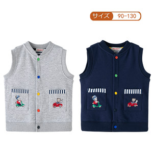 Children's spring and autumn cotton vests, boys' vests, small and medium-sized children's terry vests, exported Japanese children's clothing