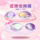 Speedlasses myopia female racing mirror glasses glasses, waterproof fog, coating, high -definition powder purple professional small boxes
