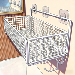 No-Drill Bathroom Wall Storage Rack, Toilet Shelf, Washbasin Dedicated Wall-Mounted Rack for Shower Room
