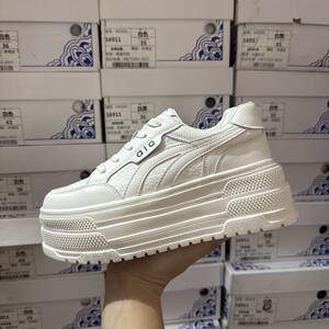 
High-quality brand shopping malls remove the cabinet and break the code, thick-soled genuine leather sneakers for women, spring and autumn new round-toe white shoes, versatile