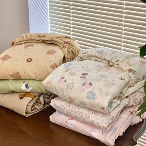 
Category A maternal and infant grade cotton aerobic double-layer gauze single-piece printed single bed sheet ins style small fresh pure cotton gauze