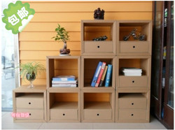 Environmentally Friendly Ruyige Paper Drawer Box Bookshelf Display Cabinet Storage Rack Desktop Storage Box Simple Grid Paper Box