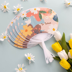 2-Pack Cartoon Summer Fans for Kids, Cute Plastic Fans, Cool Hand-Cranked Fans, Summer Creative Portable Round Fans