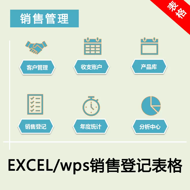 销售登记表格营业报表销售清单电子版excel经营记录报表wps表格