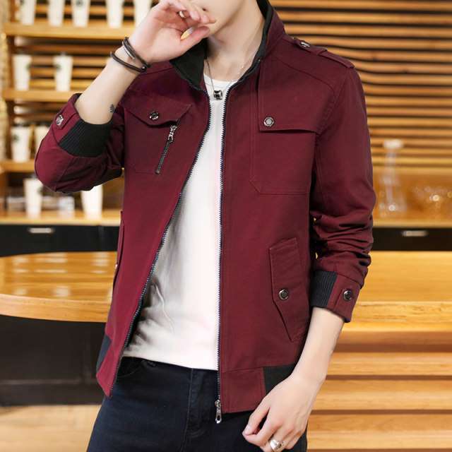 Men's Jacket 2019 Spring New Korean Style Slim Trendy Handsome Cotton ...