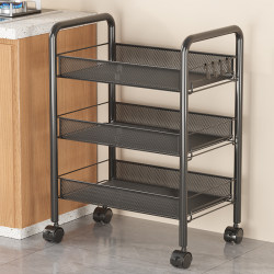 Kitchen Multi-Functional Storage Rack, Movable Vegetable Rack, Dormitory Snack Rack, Bathroom Multi-Layer Storage Trolley