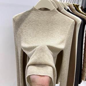 
2025 autumn and winter new half-high neck soft glutinous sweater for women slim pullover sweater thin inner mid-neck base shirt