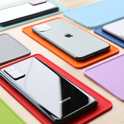 Seepoo Color Fabric Phone Mat, Soft Silicone Material, Anti-Slip Car Dashboard Mat for Phone Screen and Bluetooth Headphones, Anti-Vibration Phone Mat for Desktop and Bedside Table, Thick