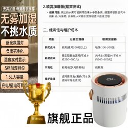 Fog-Free Humidifier, Maternal and Infant Grade, Household Negative Ion Air Purification, Antibacterial, Desktop, Large Capacity, Bedroom, Office, Small Size