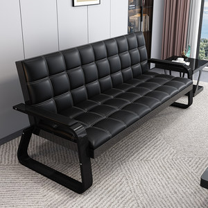 
Office sofa business simple reception and reception simple three-person wrought iron office sofa coffee table combination set