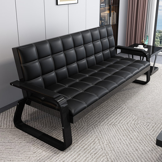
Office sofa business simple reception and reception simple three-person wrought iron office sofa coffee table combination set