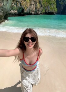 Thai designer retro split high waist, thin waist, thin belly, small chest gathered camisole Bikini resort swimmock female
