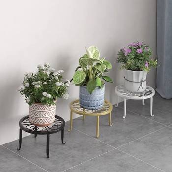 
Single-layer flower stand wrought iron flower pot rack indoor and outdoor balcony green radish spider plant potted gardening single-layer small flower stool storage rack