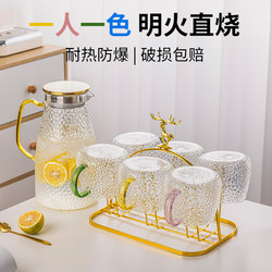 Glass Cup for Home Use in the Living Room, Heat-Resistant Water Cup, Tea Cup, High-End Drinking Cup, Family Set, Guest Cup
